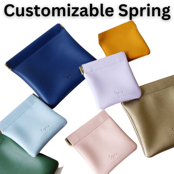 Customizable Spring Buckle Coin Purse: Personalize with Logo - Mini Jewelry Bag, Card Holder, Key Bag. Shop Now