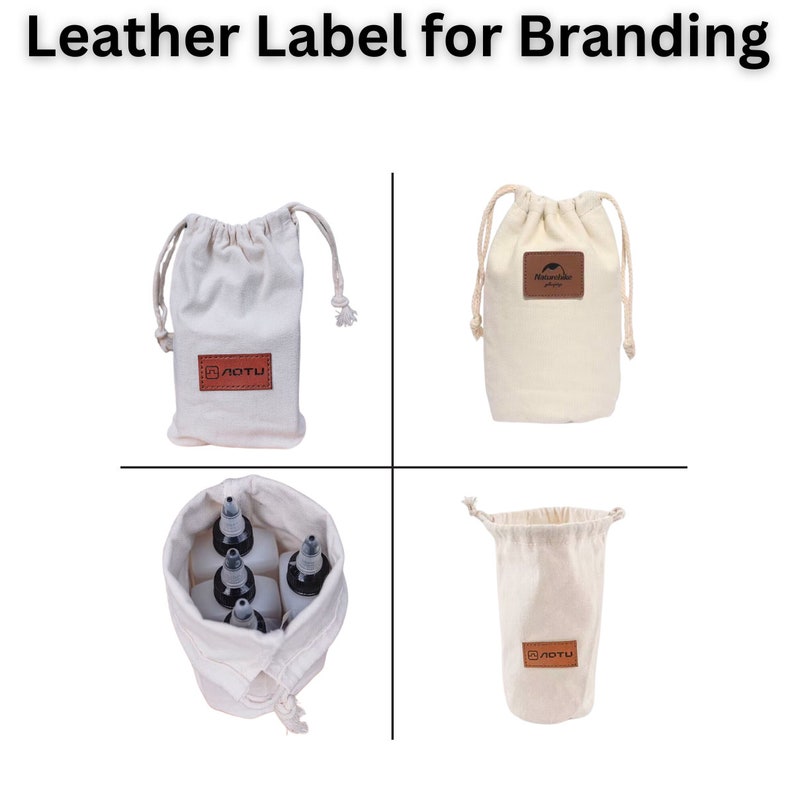 Draw String Labels Custom Canvas Drawstring Bags: Personalized Logo, Round Bottom - Etsy