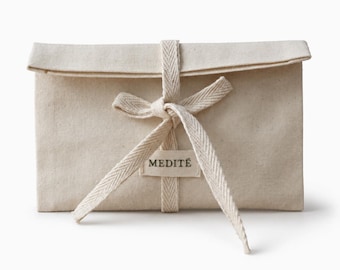Custom Logo Cotton Envelope Bag, Minimalist Fabric Packaging Pouch