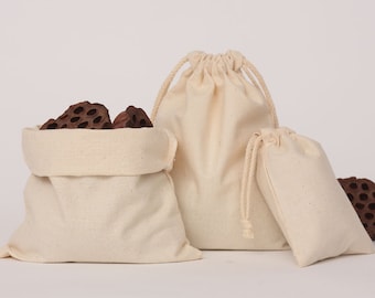 Personalize LOGO thick cotton bag drawstring pouch custom wedding favor gift packaging reusable bag- xyhk13