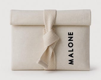 Custom Logo Canvas  Envelope Bag with Cotton tape ,Pouch for Card Wallets | Minimalist Small Fabric Bag