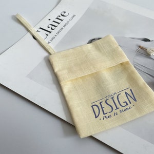 Custom bamboo cotton pouch with your logo, Accessories Pouch, Jewelry Pouch, Product Packaging, Gift Pouch, Sachet