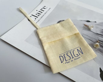 Custom bamboo cotton pouch with your logo, Accessories Pouch, Jewelry Pouch, Product Packaging, Gift Pouch, Sachet