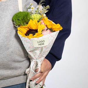 Bulk Custom Cotton Bouquet Bags –  Wholesale Logo Printing | Personalized Flower Wrap | Eco-Friendly Gift Bags for Weddings & Shops