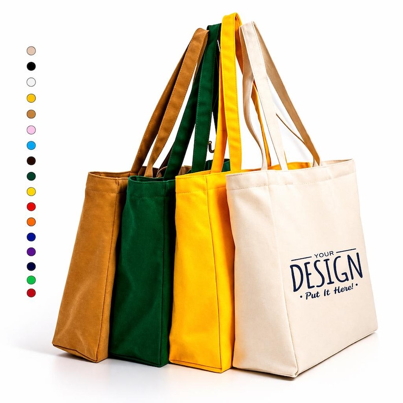 Custom Canvas Tote Bag: Personalized Logo, Reusable Shopping Bag - Etsy ...