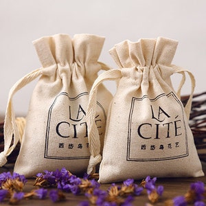 Organic Cotton Drawstring Bag, Personalized Jewelry Packaging Pouch, Eco Friendly Gift And Favor Bag, Bulk Natural Cotton Fabric Bags
