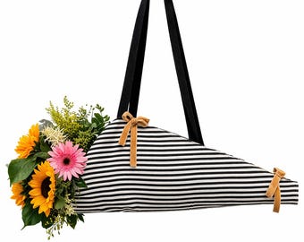 Bolsa para ramos de flores de lona a rayas: Bolsa para ramos de floristería al por mayor