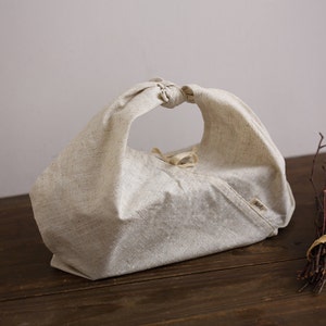 Custom Japanese Bento Bag - Cotton Linen Reusable Lunch & Bread Azuma Bukuro | Eco-friendly, Bulk Orders, Logo | Sandwiches Snacks Baking