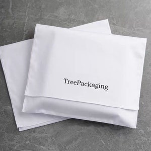 Wholesale custom white cotton clamshell envelope bags with your logo Clothing packaging dust bags Cotton handbags purses