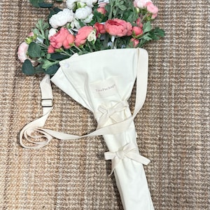 Upgraded Canvas Flower Bag | Adjustable Strap & Snap | Eco-Friendly Custom Logo Bouquet Tote | For Florists, Farms  Events