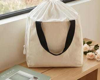 Large Canvas Mommy Bag, Personalized Diaper Tote, Eco-Friendly Travel Baby Essentials