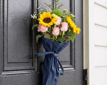 Bolsa de lona para ramos: Embalaje para granjas florales, reutilizable, multicolor.