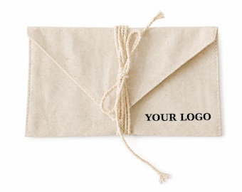 Custom Cotton Envelope Bags With Logo, Luxury Brand Packaging Pouch, Personalized Fabric Packaging, Wholesale Gift Bags For Business