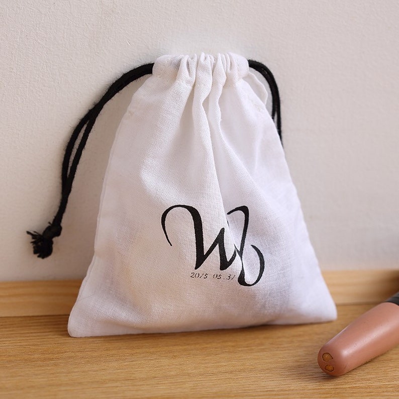 Personalized Cotton Muslin Favor Bag – Custom Wedding Gift - Etsy