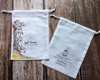 Stampa qualsiasi immagine Personalizzato bianco morbido cotone lino coulisse borsa bomboniera regalo confezione regalo borsa di merchandising riutilizzabile- xyhk 71