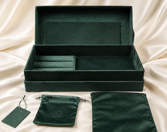 Custom Brand Packaging System, Luxury Fabric Covered Gift Box, Personalized Pouch & Hang Tag, Premium Packaging For Small Businesses