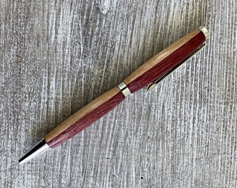 Handmade Wooden Pen, Purple Heart, Birch, Executive pen, Journal, Hand turned,