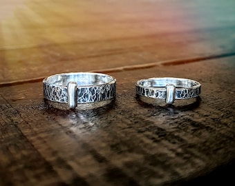 Wedding Band Set, Sterling Silver, Scottish Wedding Ring, Outlander, Claire&#39;s Ring