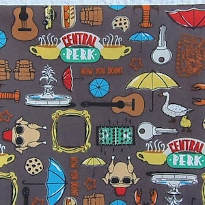 Friends Forever Iconic Images Central Perk Fountain Pets & More Warner Brothers Camelot Fabrics  100% Cotton Fat Quarter Out of Print
