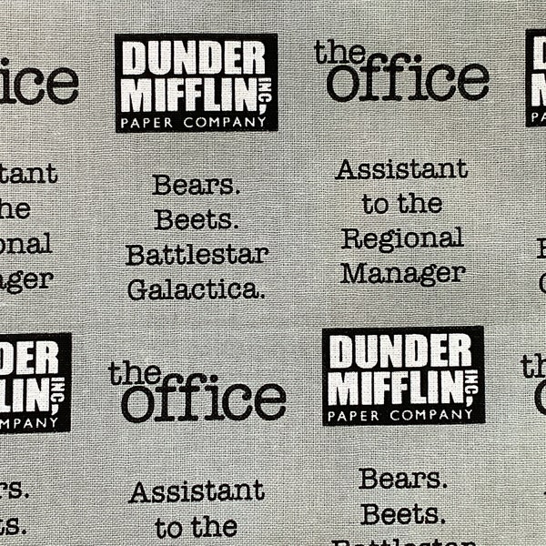 The Office TV Show Dunder Mifflin Paper Company Quotes Designer Camelot Fabrics  100% Cotton Fat Quarter Out of Print