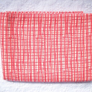 Heather Ross Pink Plaid Original Munki Munki Fabric 100% Cotton FLANNEL Almost Fat Quarter 1990&#39;s Out of Print Incredbily Rare Vintage