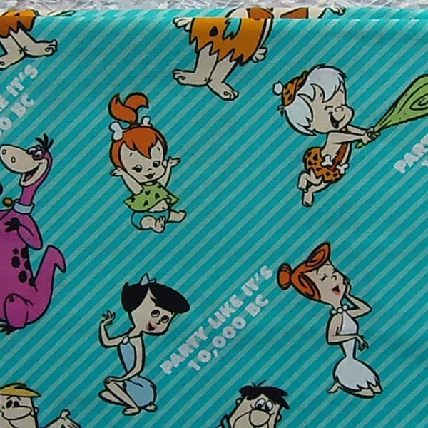 Flintstones Party Like It's 10,000 BC Hanna Barbera Camelot Fabrics 100% Cotton Fat Quarter Out of Print