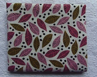 Pink & Green Leaves Cloud 9 Market Day Mid-Century Modern Designer Fabric 100% Organic Cotton Fat Quarter Out of Print Rare