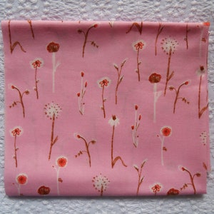 Heather Ross Pink Dandelion Wildflowers Original Lightning Bugs & Other Mysteries Fabric 100% Cotton Fat Quarter 2005 Out of Print Very Rare