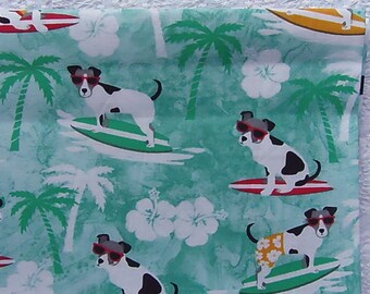 Surfing Dog Fabric Etsy