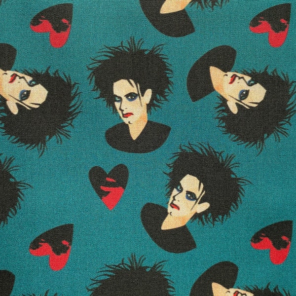 The Cure Mr Smith 1980s and 90s Music Spoonflower Exclusive Classic Rock Fabric 100% Cotton Fat Eighth Out of Print