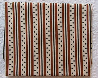 Tela original de cuerda para saltar Katie de Denyse Schmidt Brown Dot Stripe, 100 % algodón, casi un cuarto de grasa, 2007, agotada, rara
