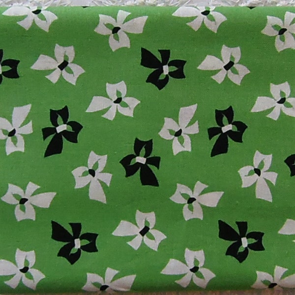 1930's Vintage Reproduction Green Tossed Bows Designer Retro Fabric 100% Cotton Fat Quarter Out of Print Rare