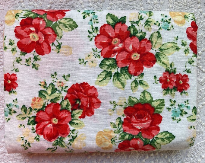 The Pioneer Woman Vintage Floral on White Designer Fabric 100% Premium ...
