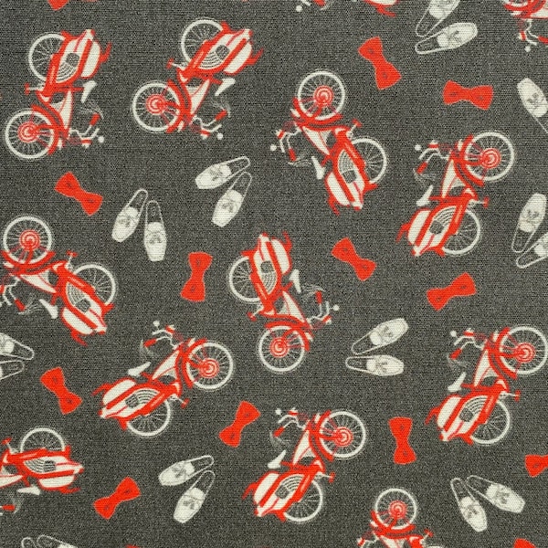Pee Wee Herman Bikes Shoes & Bow Ties 1980's Classic Movie TV Show Spoonflower Exclusive Fabric 100% Cotton Poplin Fat Eighth Out of Print