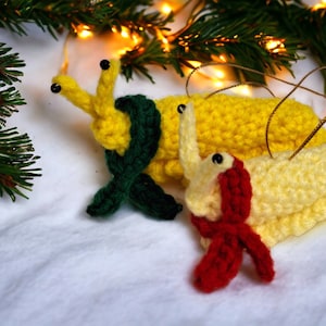 Banana Slug Christmas Ornament Crocheted Slug Pet  Your choice of color