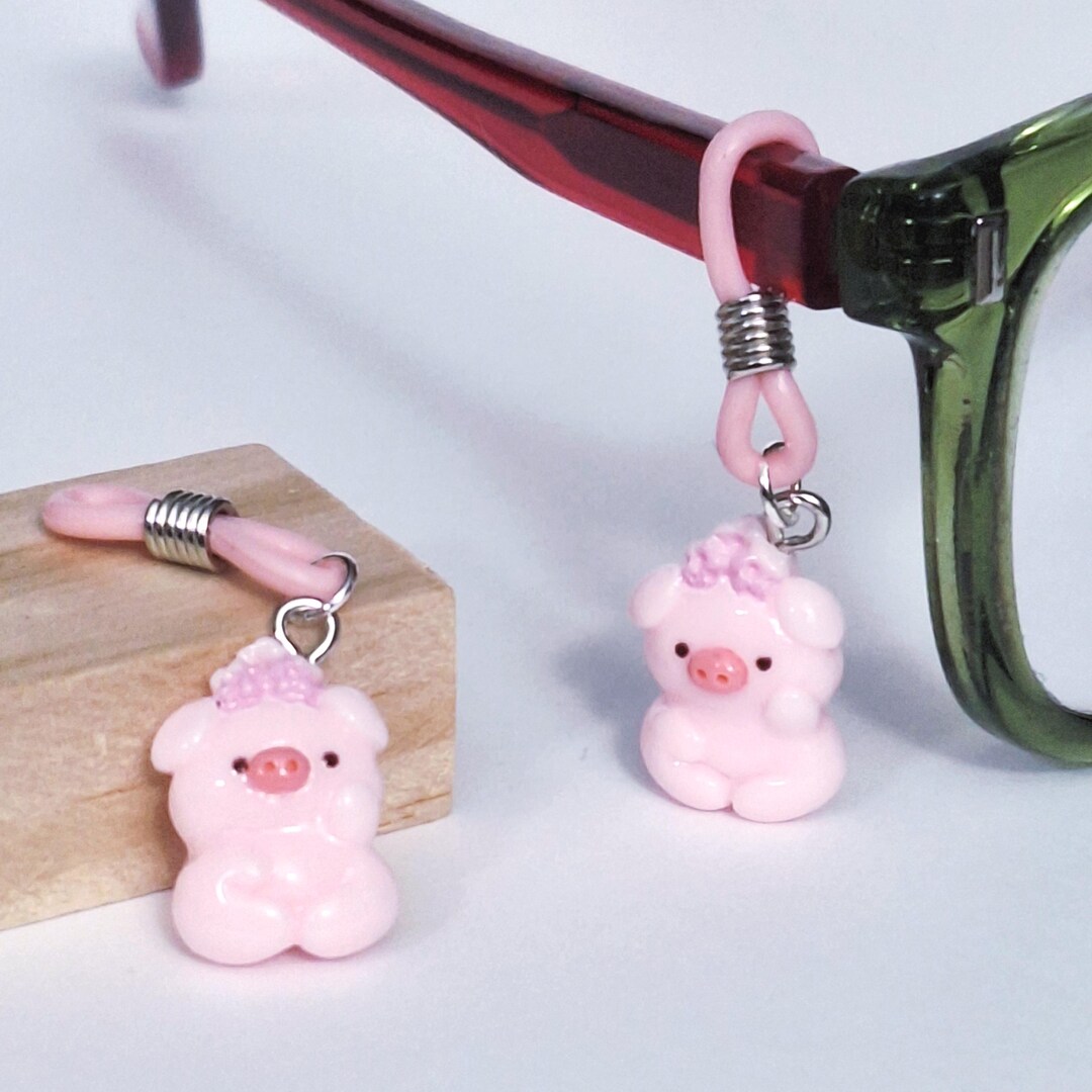 Pink Doggles 2 Cute Pink Pig Eyeglass Dangle Charms • Set of 2 • Sunglasses ...