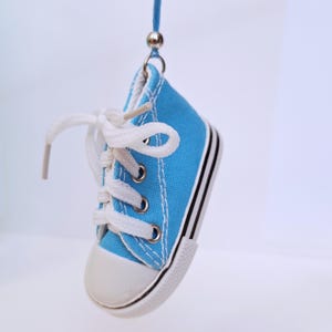 Small High Top Shoe Ornaments, Mini Canvas Lace Up Shoe Ornament, Assorted Colors, Cute Christmas Ornament, Package Gift Wrap Decor Turquiose