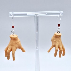 Creepy Hand Earrings Your Choice Pierced or Clip-on  Great Gift Idea Zombie(bb)