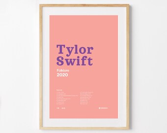 Tylor Swift, Album Poster, Art Poster, Home Decor, Minimalist, Digital Download, Wall Art, Poster Print, Music Poster, Tracklist