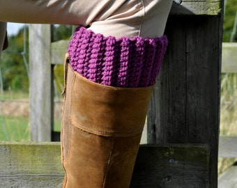 Crochet Purple Boot Cuffs