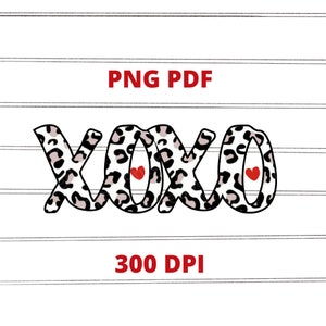 Leopard Print Xoxo PNG, Xoxo, Valentine&#39;s Day, Valentine Png, Love Png, Sublimation Designs Download, Png file for Sublimation, Valentine&#39;s
