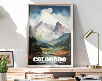 Retro Colorado Wandkunst, Vintage Wandkunst, druckbare Wandkunst, Colorado Nationalpark Poster, Retro Wandkunst, buntes Dekor | KP019