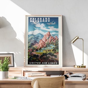 Retro Colorado Wall Art, Vintage Wall Art, Printable Wall Art, Colorado National Park Poster, Retro Wall Art, Colorful Decor | CP005
