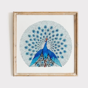 Vintage Peacock Wall Print | Digital Print | Peacock Poster | Home Wall Decor | 002