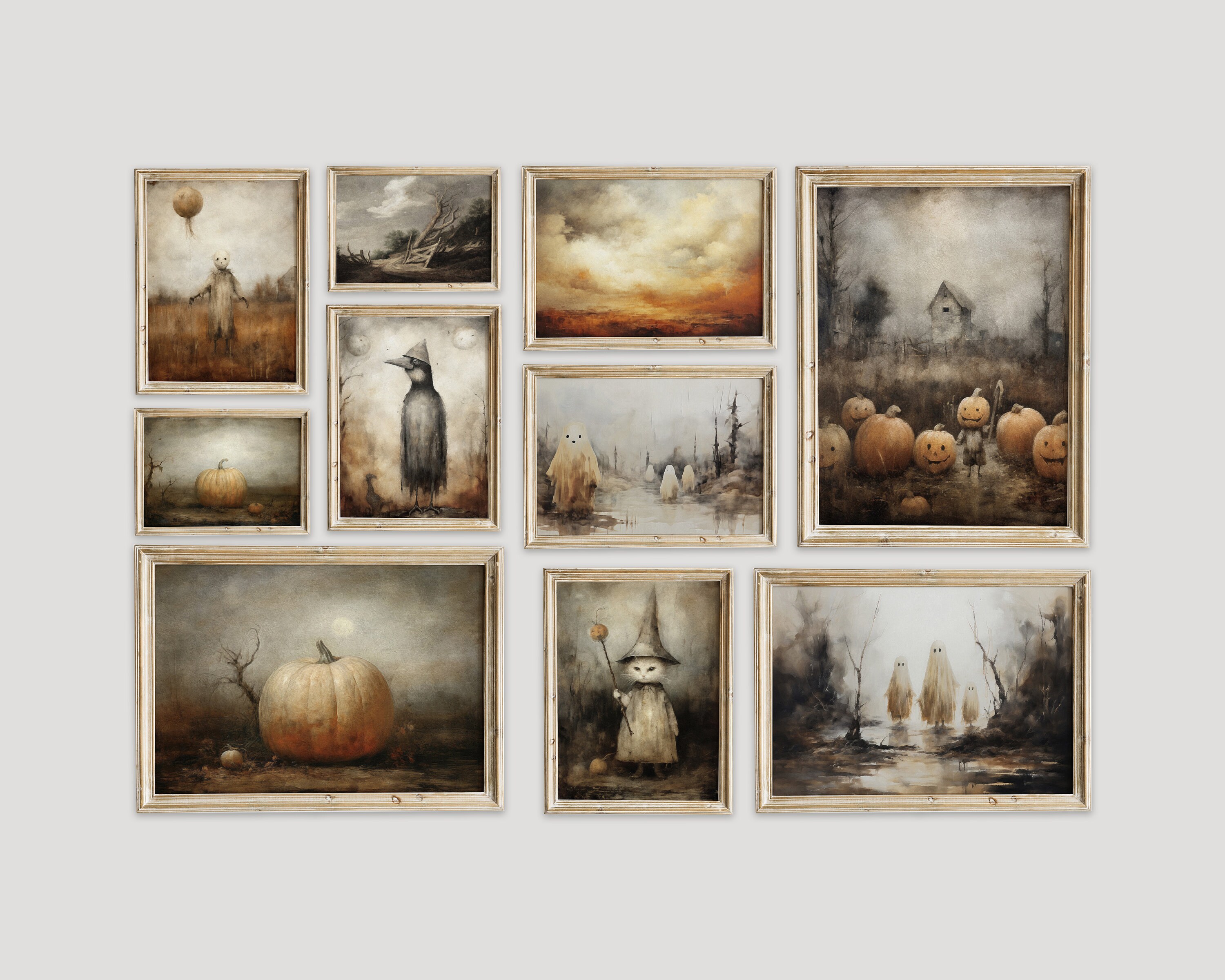 Halloween Gallery Wall Art SET PRINTABLE Art Gallery Wall, Dark ...