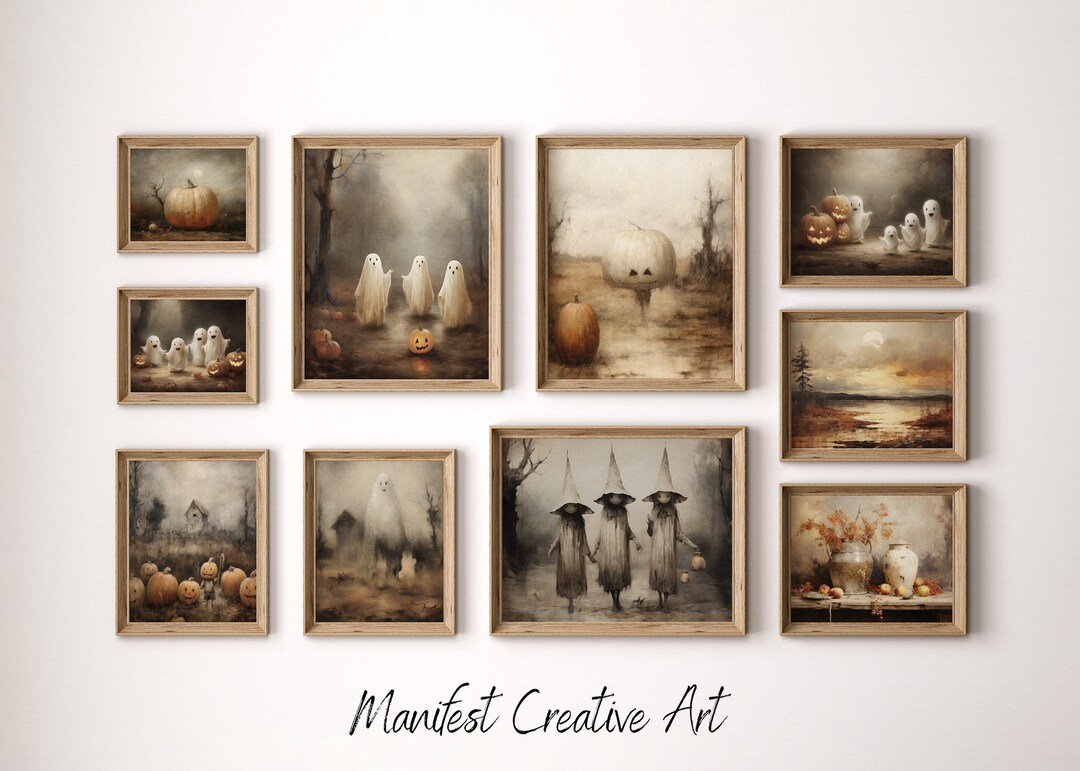 Halloween Gallery Wall Art SET | PRINTABLE Eclectic Wall Art, Dark ...