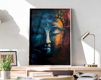 Buddha Wall Art, DIGITAL PRINT, Buddha Poster, Buddha Art, Buddha Decor, Zen Wall Art, Spiritual Wall Art, Buddha Painting | BUDDHA 006