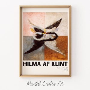 Hilma Af Klint Der Schwan No. 24 Ausstellung Wandkunst | Druckbare Wandkunst, Vintage Galerie Wandkunst | Hilma Af Klint Druck | HILMA040