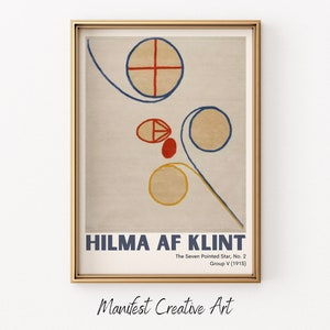 Hilma Af Klint Seven Pointed Star No. 2 Exhibition Wall Art | Printable Wall Art, Vintage Gallery Wall Art | Hilma Af Klint Print | HILMA038