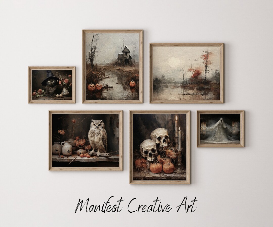 Halloween Gallery Wall Set | PRINTABLE Art Gallery Wall, Dark Academia ...